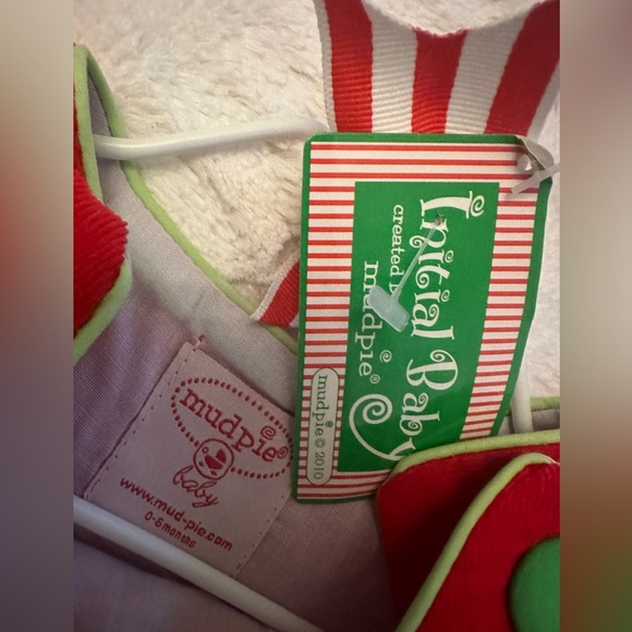 MudPie Initial “N” Christmas Baby Romper 0-6 Months - Holiday Outfit - NWT - Picture 6 of 6